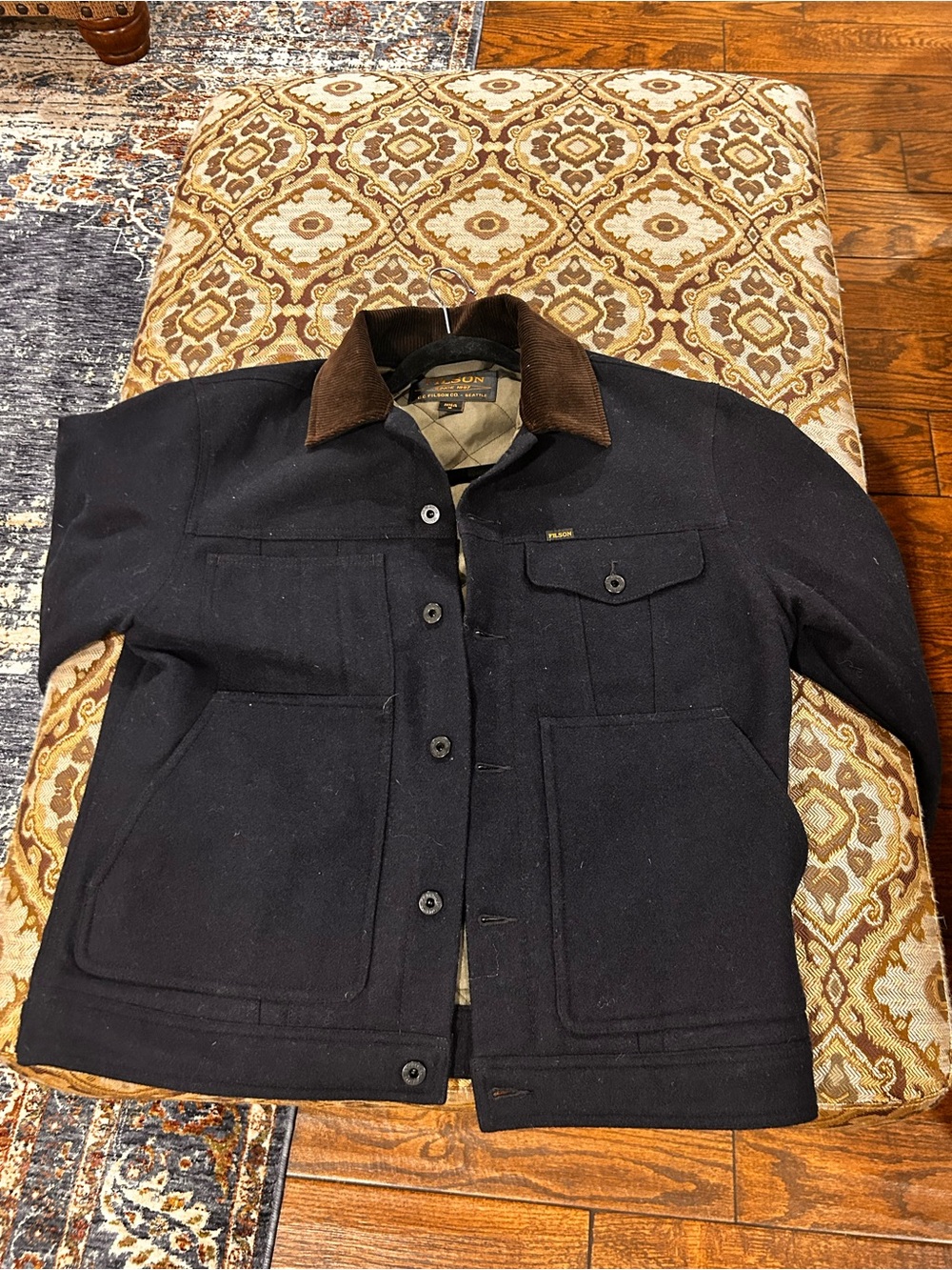 Filson Navy Wool Spokane Short Cruise Jacket